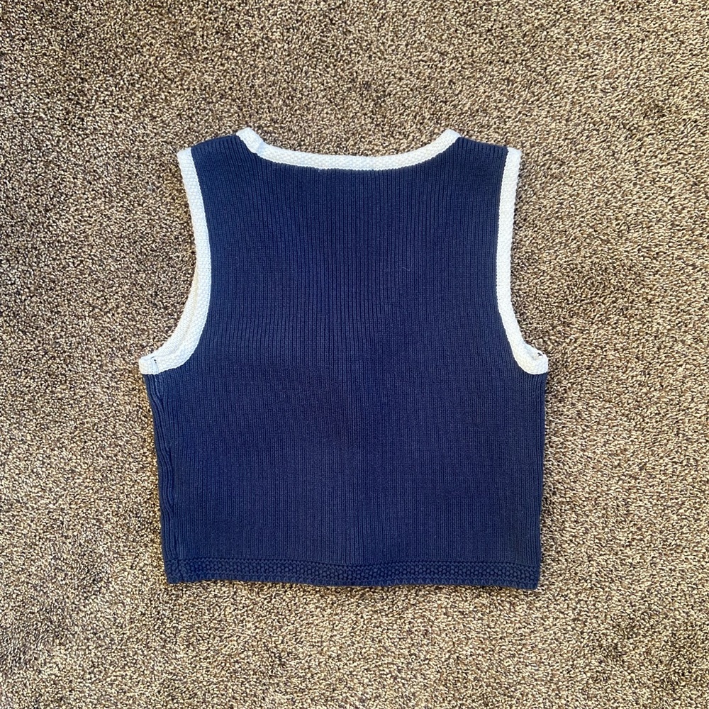 The A&F Mara Button-Up Sweater Vest Small Navy - Picture 7 of 7